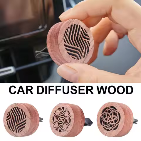 Wooden Aroma Diffuser Car Essential Oil Diffuser Car Vent Clip Wooden Carved Aromatherapy Diffuser C