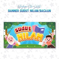 🌼READY DESIGN🌼 BANNER SUDUT NILAM / MEMBACA / BACAAN NILAM - HIASAN PUSAT SUMBER SEKOLAH
