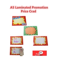 A5 Laminated Price Card 5Pcs