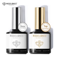 Modelones Gel Top Base Coat Set - 2 Pcs Gel Nail Polish No Wipe Top Coat, Soak Off UV LED Gel Polish
