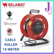 SYK SELAMAT 4 Gang 40 Meter Portable Extension Cable Reel Plug Wire Heavy Duty Extension Cord Penyam