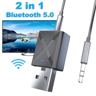 Wireless Bluetooth 5.0 Audio Receiver Transmitter Mini USB 3.5 Mm 2-in-1 Adapter for TV Computer Car