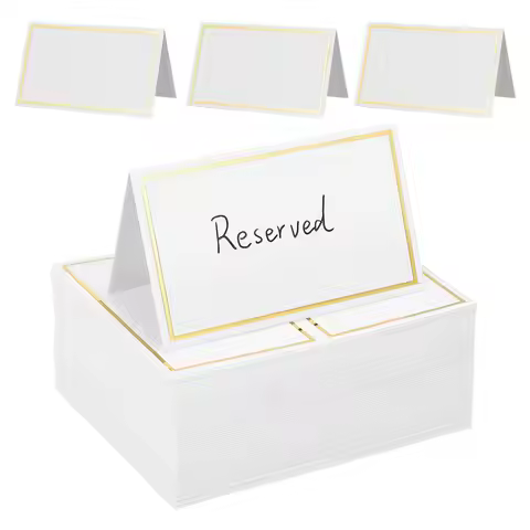 120Pcs Blank Place Cards for Table Setting Folding Name Cards for Banquet Wedding Reserved Signs Tab