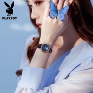 PLAYBOY นาฬิกา เพลย์บอย สำหรับผู้หญิง2024ใหม่ของแท้กันน้ำนาฬิกากลไกอัตโนมัติเต็มรูปแบบส่องสว่างท้องฟ้าเต็มไปด้วยดวงดาวของขวัญวันหยุดนาฬิกาข้อมือสตรีที่สง่างาม