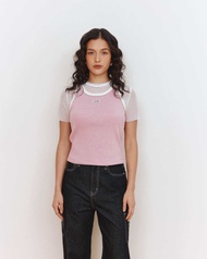 POCKETWOOD - Tuile Tank [พร้อมส่ง] เสื้อกล้ามแต่งขอบคอเสื้อด้วยด้ายหยัก เย็บป้าย POCKETWOOD