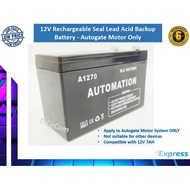 Autogate Backup Battery - 12V Rechargeable Seal Lead Acid Back Up Battery (Compatible with 12V 7AH b