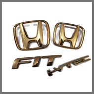4PCS Honda JAZZ/FIT ivtec 2008-2013 GE8 gold Car Logo Emblem Complete Set Color Express Delivery Fas