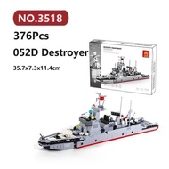✨052D Destroyer Building Blocks 376 Pcs WANGE Ship Bricks Toy Set L4A9