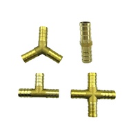Brass Barb Pipe Fitting 3 4 Way T Y Straight Elbow Hose Barb 6 8 10 12 14 16 19mm Copper Barbed Connector Joint Coupler Adapter