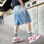 Z981 Zaoyang Children 2023 Summer Boys Gradual Denim Shorts Fashionable Embroidered Mid size Big Boy
