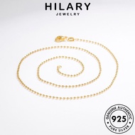 HILARY JEWELRY Original Silver Necklace Korean 純銀項鏈 Leher Gold 925 Fashion For Accessories Rantai Pearl Perak Pendant Sterling Perempuan Women Chain N69