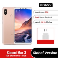 Xiaomi Mi Max3 6.9 inches นิ้ว6G 128GB ROM 95% ลายนิ้วมือใหม่4G Android Smart Phone MAX Series ของขว