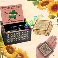 1pc Funny Gin Bottle for Father's Day Vintage Wooden Hand-Cranked Music Box, Holiday Gift for Father