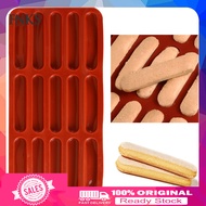[Ready stock]  Finger Cookie Baking Supplies 15-cavity Silicone Finger Biscuit Mold for Diy Baking Non-stick Chocolate Mould for Candy Eclair Bread Muffin Food-grade Odorless Oven