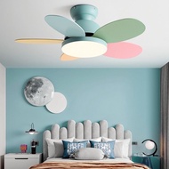 Ceiling Fan With Light New Macaroon Inverter Ceiling Fan With LED Light Household Bedroom Living Room 36 Inch Ceiling Fan Light (AB)