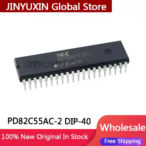 5-20Pcs UPD82C55AC 82C55AC-2 D82C55AC-2 UPD82C55AC-2 8255 DIP-40 IC Chip In Stock Wholesale
