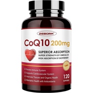 ZEBORA CoQ10 200mg Softgels, 120 Servings
