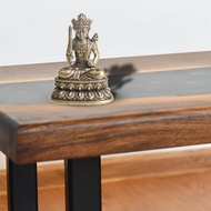 Perfeclan Bodhisattva Statue Antique Copper Finish Meditation Altar Table for Yoga