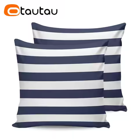 OTAUTAU Outdoor Sofa Cushion Cover Without Filler Swim Pool Beach Throw Pillowcase Soft Waterproof S