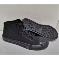 Ready stock kasut sekolah hitam high cut kasut canvas #374/384