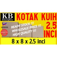 (COD 023) 25pcs 8x8x2.5inch Kotak Kuih Cake Box Kuih Talam Kuih Lapis Donut Pizza Piza Kek Muffin Cu