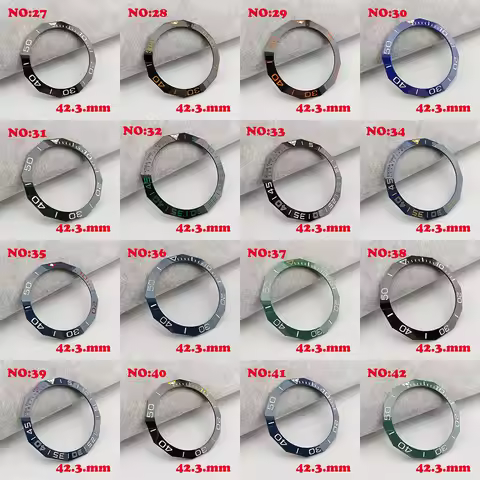 42.3*33.3mm Sloping Luminous Ceramic Bezel Insert Replacement fit TAG HEUER AQUARACER automatic watc