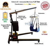 Heavy Duty Patient Lifter/ Automatic Electric Hoist Crane/ Engine Crane Weight Lift 1.5 Ton BumbleBee Edition