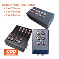 1 to 6 Stereo Audio RCA Splitter, Stereo Parallel RCA Splitter