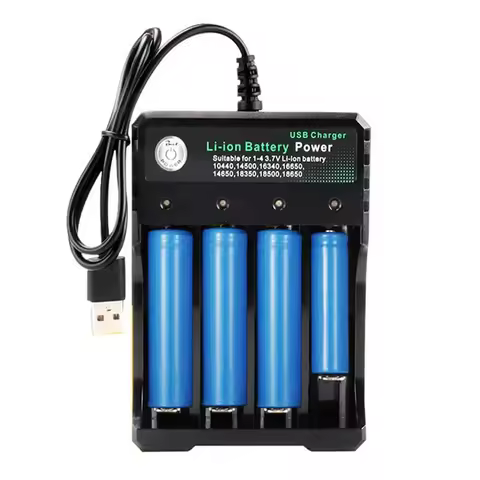 2 3 4 Slots 18650 Battery Charger For 3.7V Rechargeable Lithium AC 110V/220V 10440 14500 16340 16650