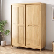 Get Gifts🎯Nordic Solid Wood Wardrobe Modern Simple and Simple2Door4Door Bedroom and Household Rental Room3Door Storage W