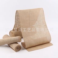 🚓Vintage Jute Table Runner Pure Color Linen Table Runner for Party Wedding Special American Pastoral Hemp Table Runner