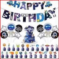 Rocket astronaut planet Themed Decoration birthday Party Banner Balloon Caketopper Scene Arrangement