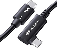 [Intel Certified] Cable Matters 80Gbps Right Angle Thunderbolt 5 Cable 0.8m - [Up to 120Gbps Bandwid