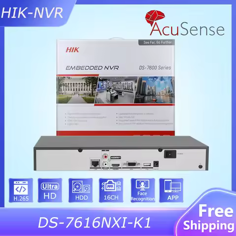 HIKVISION 16-ch 1U K Series AcuSense 4K NVR DS-7616NXI-K1 Surveillance Video Recorder Camera APP Liv