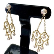 MIKIMOTO/ MIKIMOTO Akoya珍珠耳環，附兩顆5.8毫米垂墜式Akoya珍珠，3.8-4.4毫米，18K金，7.9克，女士款 [二手]