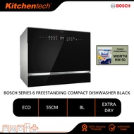 Bosch Serie 6 Freestanding Compact Dishwasher 55cm Black SKS68BB008 ExtraDry EcoSilence BOS024 Pencu