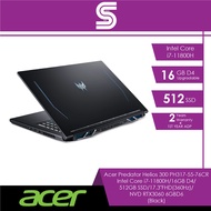 ACER Predator Helios 300 PH317-55-76CR Gaming Laptop - Intel Core i7-11800H/16GB D4/512GB SSD/17.3"FHD(360Hz)/NVD RTX3060 6GBD6 - Black