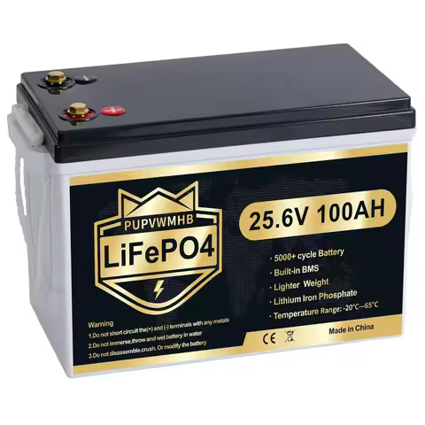Mini 24V 100Ah Lithium Battery, Up To 15000+ Cycles, 24V 100Ah LiFePO4 Battery, Built-in 100A Low Te
