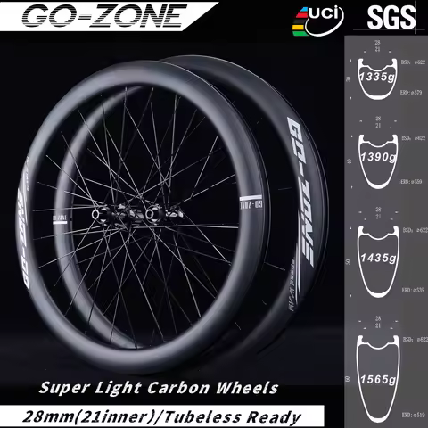 Ultralight Tubeless Ready 700c Road Carbon Wheels Disc Brake Gozone P300D Center Lock Thru Axle Bicy