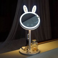 智能補光折叠收納兔子燈梳妝led化妝鏡