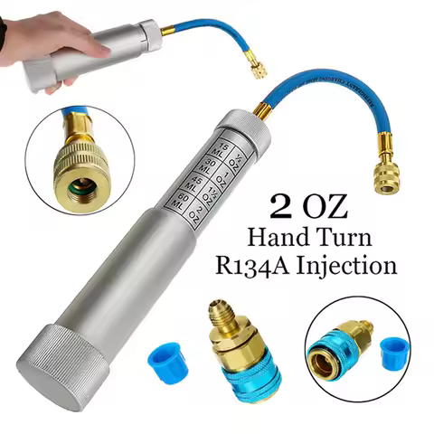 Air Condition Coolant Filling Tube 1/4 inch Sae R134A 2Oz Manual Oiler Automotive Oil & Dye Syringe 