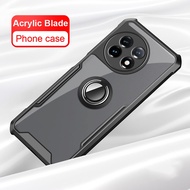 Acrylic Clear Case For Oneplus 11 10 Ace Pro 10T 10R Ring Holder Cover Oneplus11 Oneplus10 Acepro 10pro Camera Shockproof Fundas