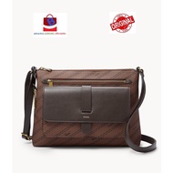 Fosil Kinley Crossbody Coklat Cetakan Beg Tangan Kulit Vegan Wanita ZB1643199