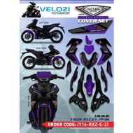 Y16 COVERSET Y16ZR RXZ DESIGN PURPLE BLACK Y16-RXZ-E-2 ORIGINAL VELOZI YAMAHA SIAP TANAM READY STOK