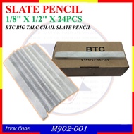 1/8" X 1/2" X 24PCS BTC BIG TALC CHAIL SLATE PENCIL - M902-001