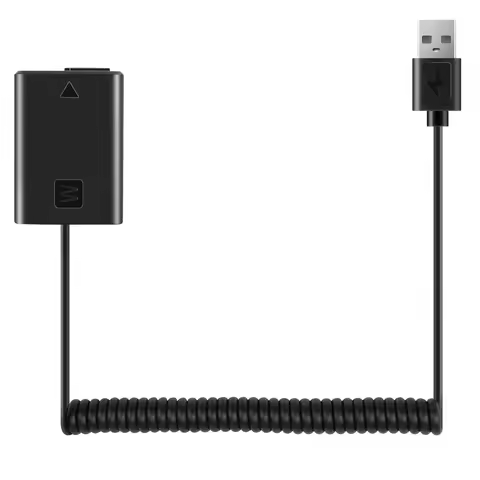 A73E-USB Charging Cable NP-FW50 Dummy Battery Spring Wire for Sony A7 A7R A7S A7M A7II A7S2 A7M2 A7R