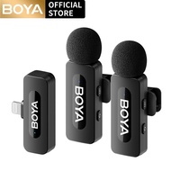 BOYA BY-V1~3 Lavalier Microphone Wireless Dual Lavalier Mic Clip on Microphone Upgraded Dual-Channel