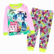 CM006 CuddleMe Girl Cartoon Cotton Long Sleeve Sleepwear Pajamas Set (2y, 3y, 4y, 7y)
