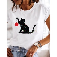 COD Short Sleeve Tee Print Graphic Clothes Clothing Women Cat Ca YYF2