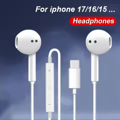 For Apple iPhone 15 14 13 Pro High-Fidelity Bluetooth Wired Headset Type-C 3.5mm Suitable For Samsun